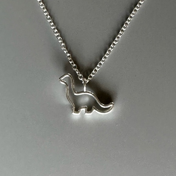 Sterling Silver Dainty Dinosaur Necklace - Picture 5 of 16